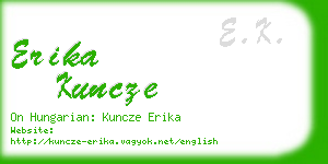 erika kuncze business card